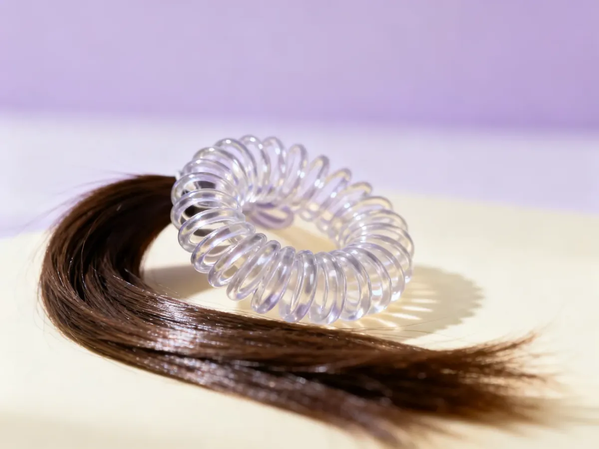Gładka spiralna gumka do włosów na luźnym kucyku